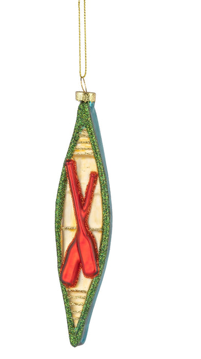 Glass Canoe Ornament