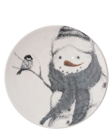 Stoneware Snowman Dish