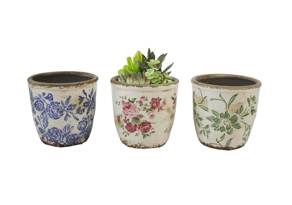 Floral Cement Planters