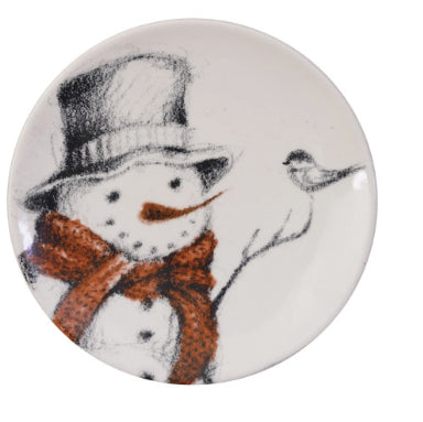 Stoneware Snowman Dish