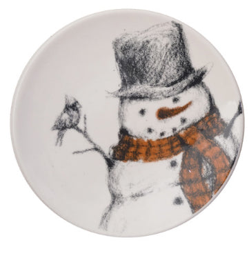 Stoneware Snowman Dish