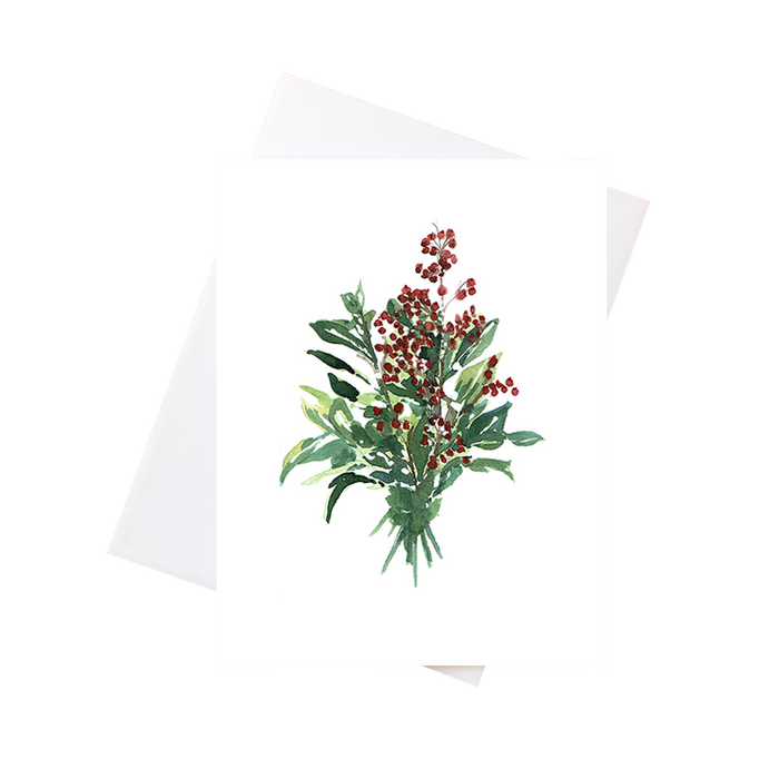 Card - Watercolour Holly