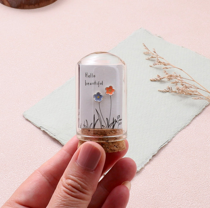 Terrarium Bottle Earrings - Flowers