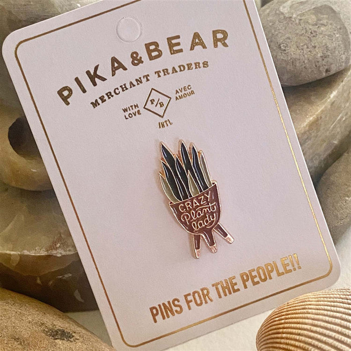 Enamel Lapel Pin - "Crazy Plant Lady"