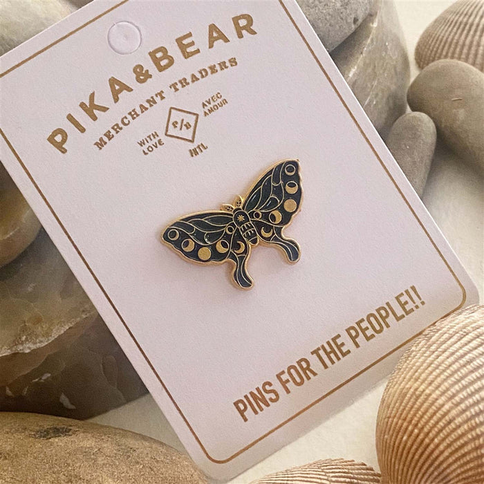 Enamel Lapel Pin - "Havilland" Moon Phase Moth