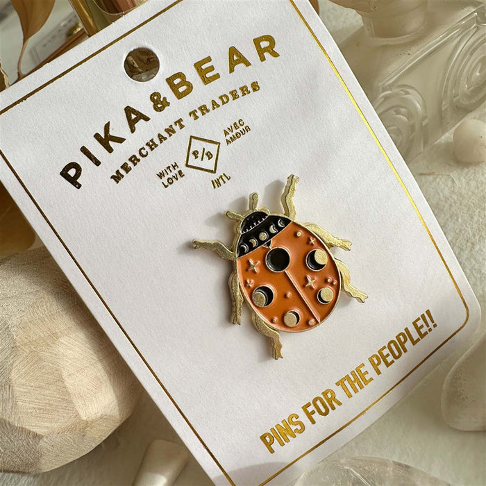 Enamel Lapel Pin - "Marva" Moon Phase Ladybug