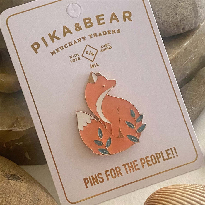 Enamel Pin - "Celeste" Handsome Sitting Fox