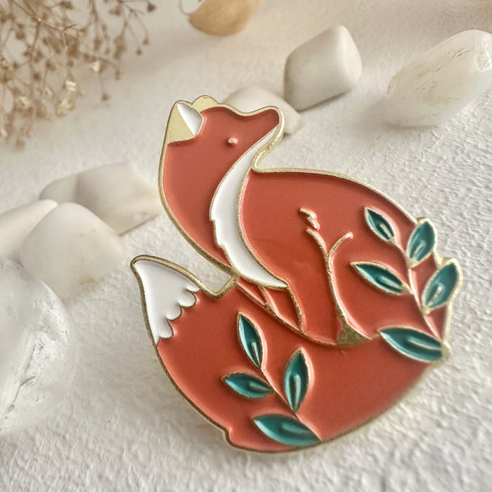Enamel Pin - "Celeste" Handsome Sitting Fox