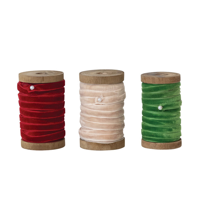 Christmas Velvet Ribbon Spools
