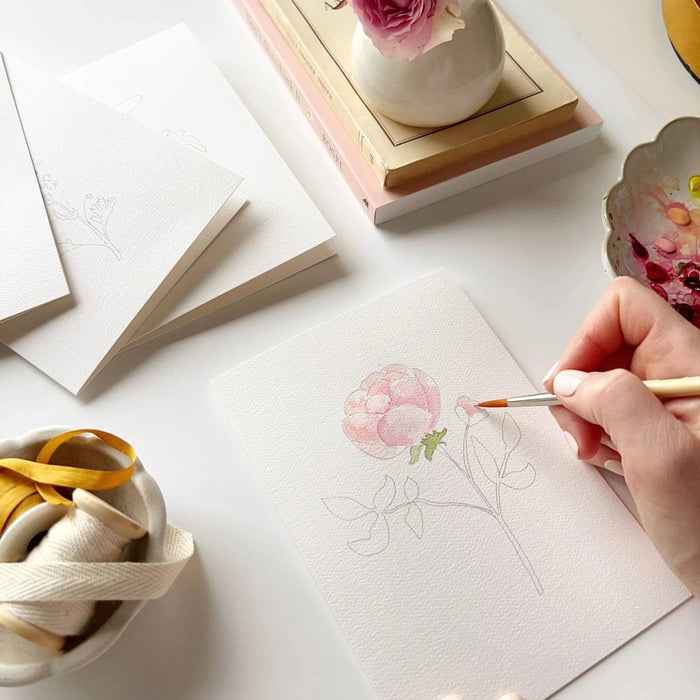 Paintable Watercolour Notecards - Flowers