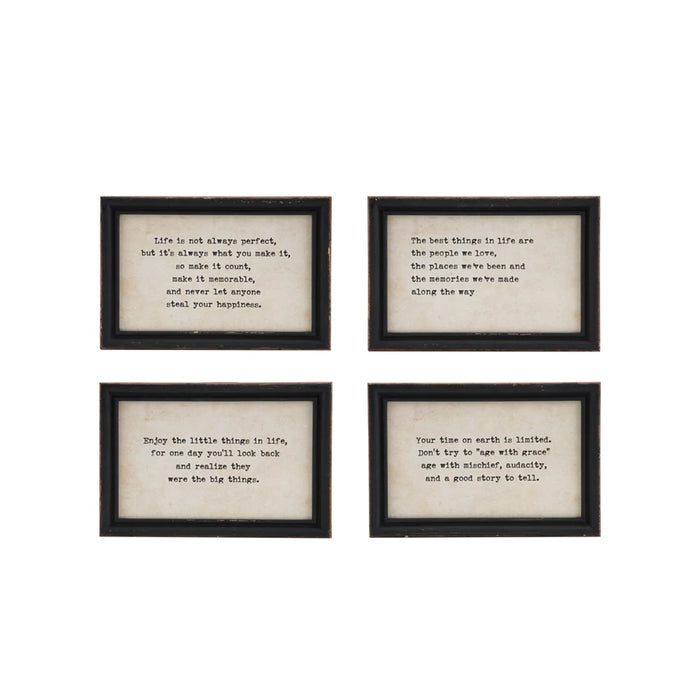 Wood Framed Wall Art with Sayings