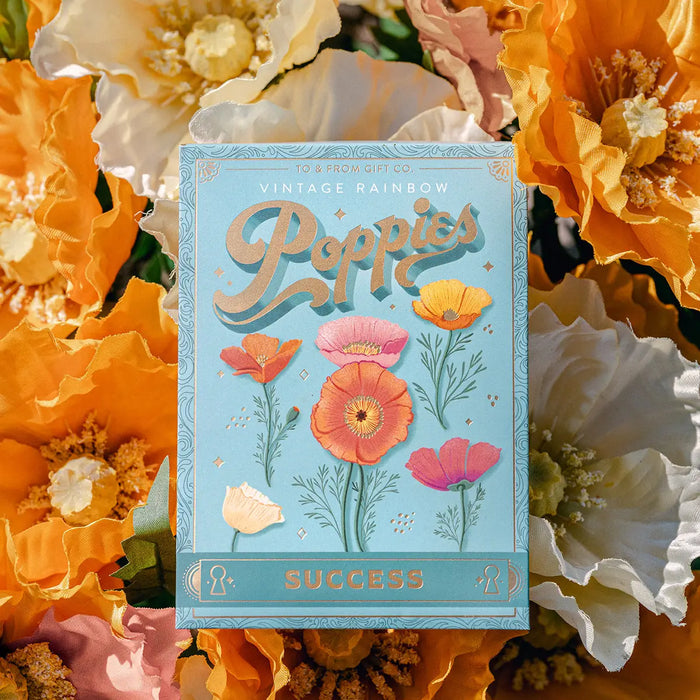 Floral Seed Packet - Vintage Rainbow Poppies