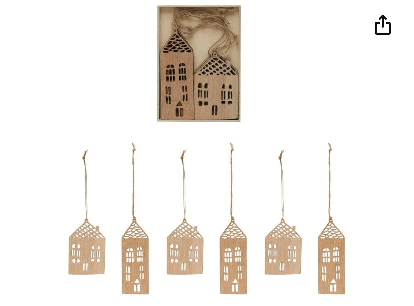 Laser Cut Wood House Ornament
