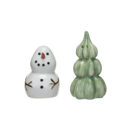 Snowman & Tree Salt and Pepper