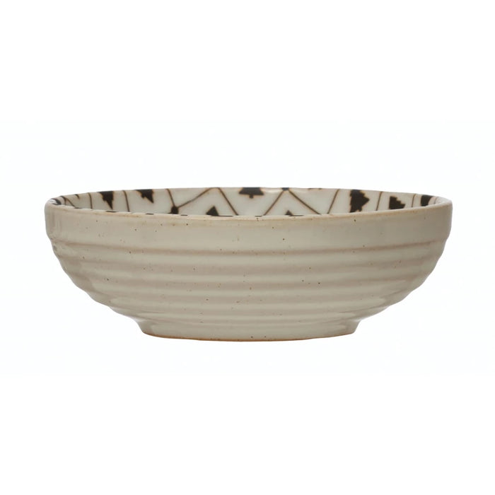 Stoneware Bowl with Trees