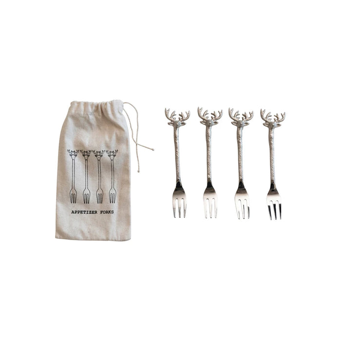 Deer Head Cocktail Cutlery Silver