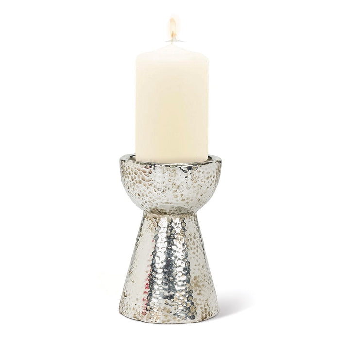 Silver Pillar Candle Holder