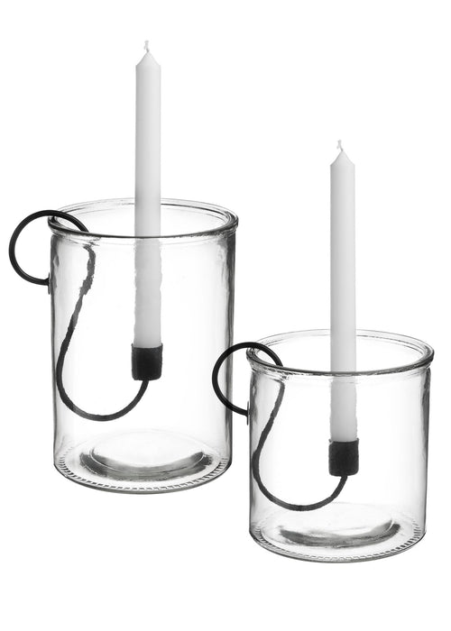 Glass Hurricane Candle Holders