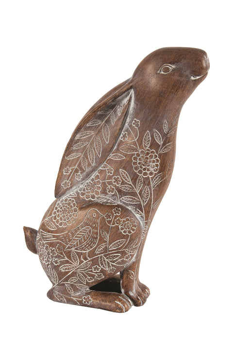 Painted Wood Resin Rabbit