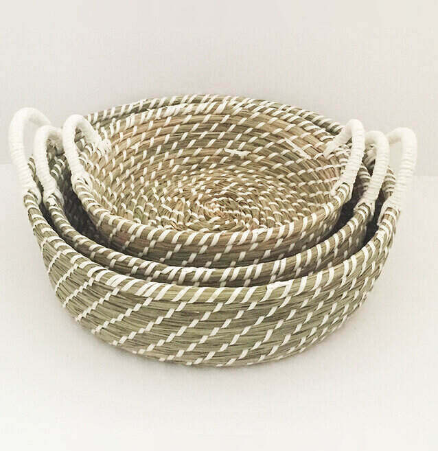 White Seagrass Baskets