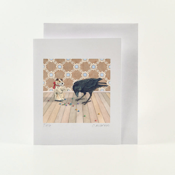 Card Watercolour - Crow & Clay Marbles