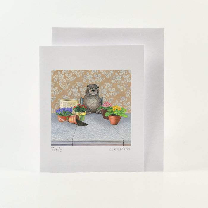 Card Watercolour - Otter Potter