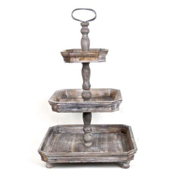 Tray - 3 Tier Wood and Metal