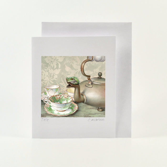 Card Watercolour - Tea Frog