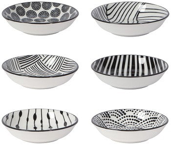Pinch Bowl Set - Black and White